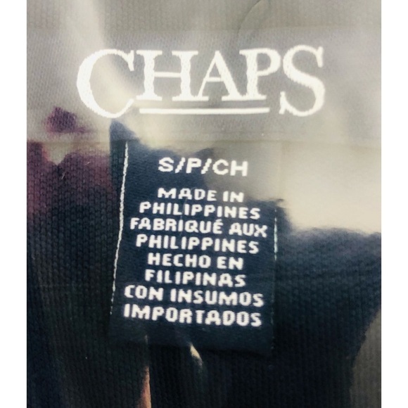 Chaps Womens Navy Blue Floral Long Sleeve Jersey Faux Wrap Sheath Dress Sz S New - Picture 5 of 8